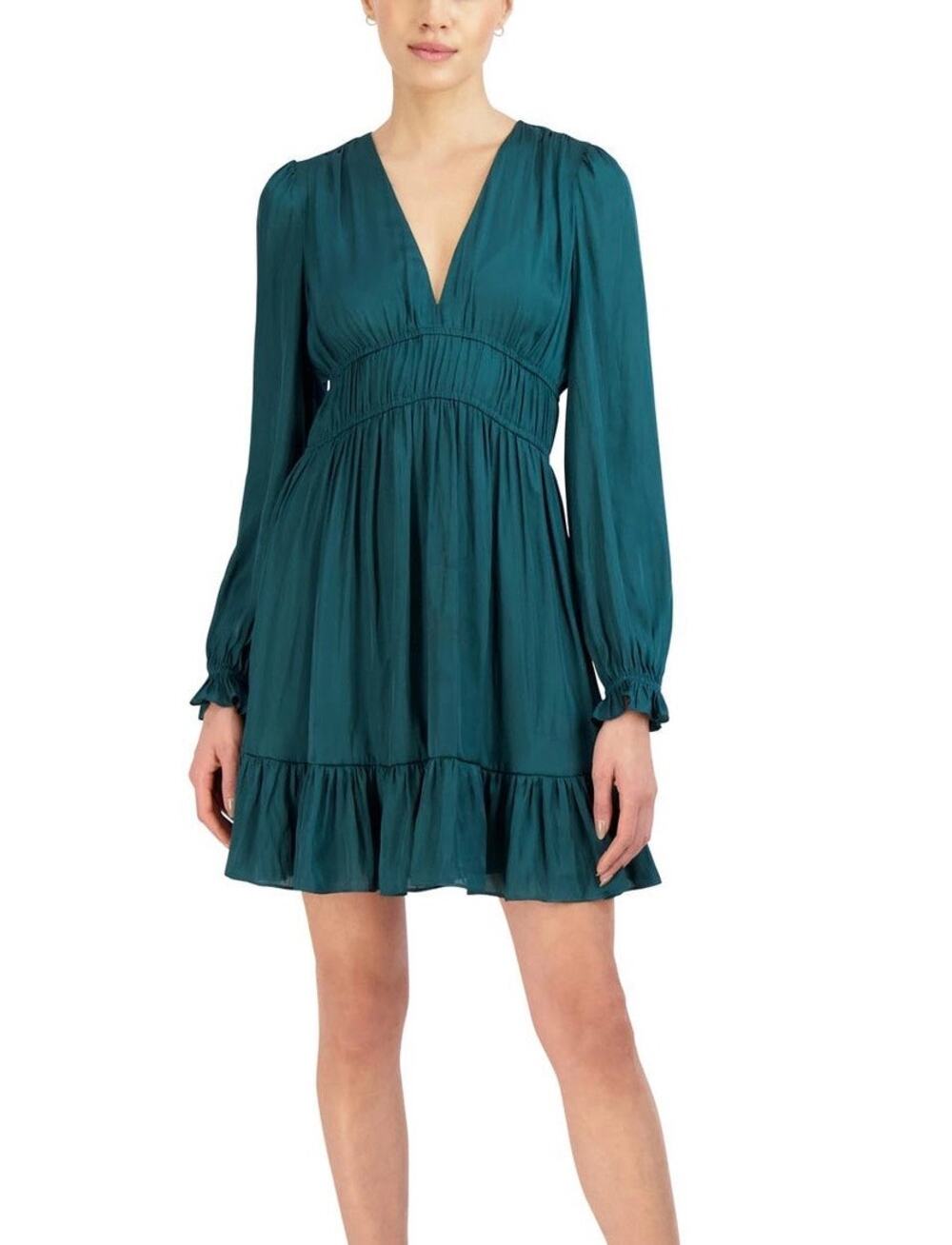 New BCBGMAXAZRIA Women’s Ruffled Short Mini Dress Size 0